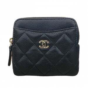 CHANEL Black Caviar Leather Wallet